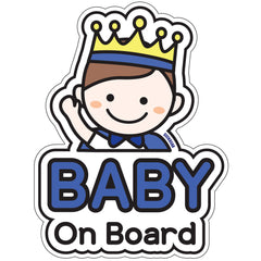 GEEKBEAR baby on board sticker design boosts day and night vehicle visibility.