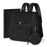 Geestock diaper bag small backpack with quilted exterior for stylish travel with baby