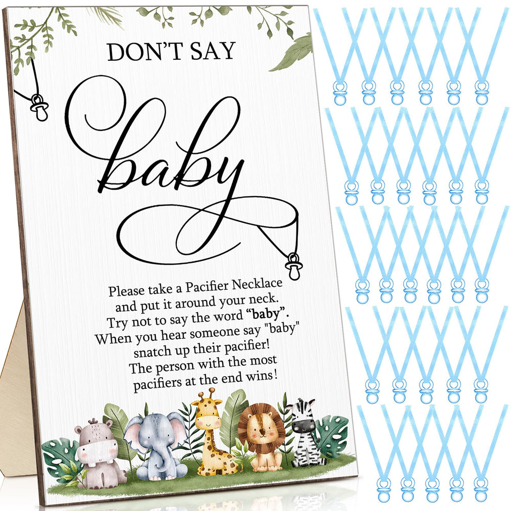 Geetery dont-say-baby sign wooden sign on table decor for baby showers