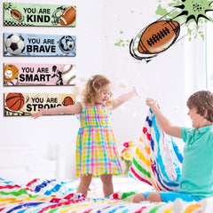 Geetery four-piece wooden wall signs set with positive words for rooms