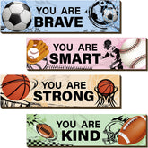 Geetery ball-theme wall decor four-piece set for kids' rooms with hooks