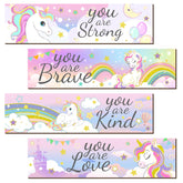 Geetery unicorn rainbow wooden wall decor adds inspirational vibes to bedrooms.
