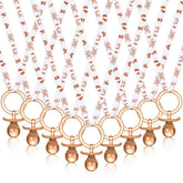 Geiserailie brown-white pacifier necklace pack close-up for decorative party favors.