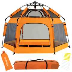GEIYATOI baby pop-up playpen in assembled setup for quick, safe play