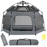 GEIYATOI pop-up playpen assembly demonstrates fast setup for on-the-go families.