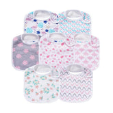 Gelisite 7-pack baby cotton absorbent bibs, closeup of soft fabric for drool absorption
