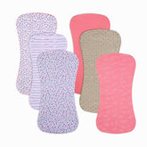 Gelisite burp cloths with soft-front cotton provide gentle comfort for baby's skin.
