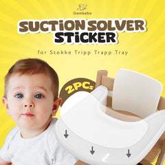 Gembebe Suction Solver Sticker tray-shape coverage delivers full-tray suction for plates.
