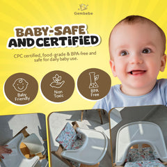 Gembebe Suction Solver Sticker on toys reduces roaming during playtime.