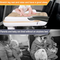 GEMGO airplane bed with safety rails protects child from rolling during flight