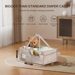 GEMII Diaper Caddy bottle compartment keeps bottles upright and accessible