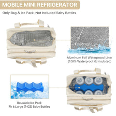 GEMIU bag open compartments reveal two elastic pouches for wearable pumps