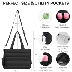 GEMIU diaper bag tote wet-dry separation bag for odor-free cleanup