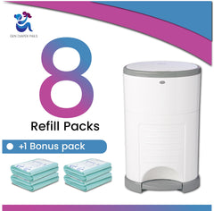 GEN DIAPER PAILS with DEKOR Classic compatibility shown for seamless diaper disposal