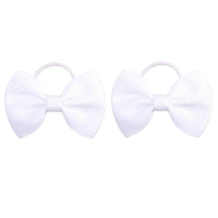 Generic 2inch baby bows in white provide gentle hold for secure all-day hair styling.
