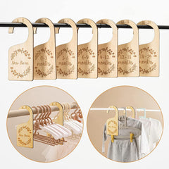 Generic Baby Closet Dividers brown wood with boho-inspired charm.
