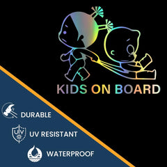 Generic Baby on Board holographic-silver close-up shows diamond texture for premium look.