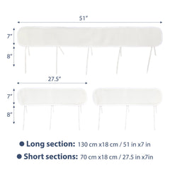 Generic breathable corner edge strips fullsize White011-LH closeup shows rice fabric texture for comfort.