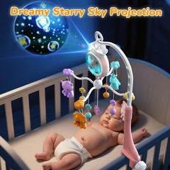 Generic crib mobile remote control for easy operation from a distance