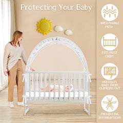 Generic crib tent two-way zipper keeps baby safe and quiet during sleep