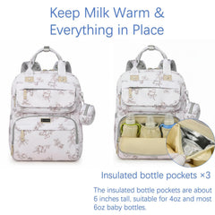 Generic Diaper Bag Backpack Cream White main compartment image emphasizes stroller-friendly organization.