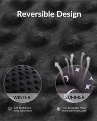 Generic breathable mesh back side keeps baby cooler in warmer months.