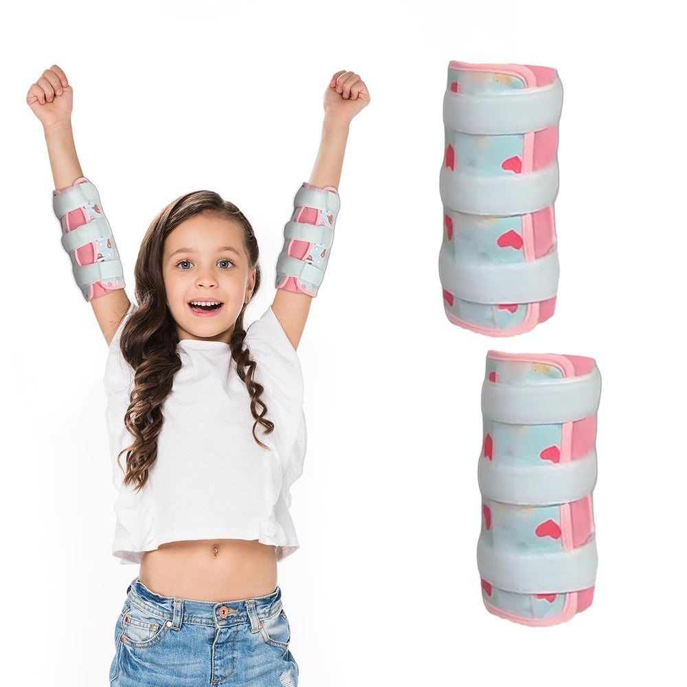 Generic Love elbow immobilizer pair supports habit deterring wear for kids.
