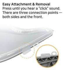 Generic Lunell tray cover side hooks provide tether strap convenience.