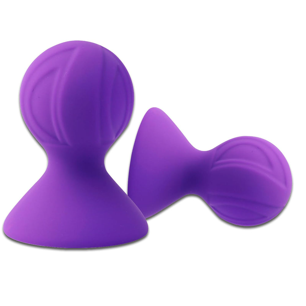 Generic nipple retractors front view in purple for discreet breastfeeding support