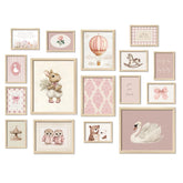 Generic pink nursery wall art bear print adds playful gallery walls