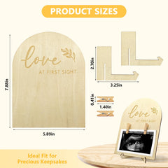 Generic pregnancy-announcement frame with ink pad for handprints and keepsake birth details.