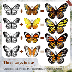 Geosar monarch butterfly 2-layer design adds depth to wall art and displays