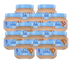 Gerber 2nd Foods ham gravy jar shows protein-rich puree for babies.