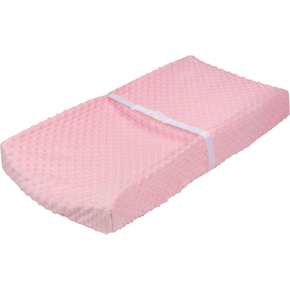 Gerber changing pad cover pink dots—soft, snug fit for safe nursery diaper changes.