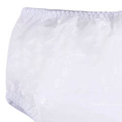 Gerber diaper cover with elastic waistband for easy pull-on wear.