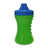 Gerber First Essentials Fun Grips hard spout cup promotes independent drinking.