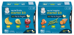 Gerber starter kit tubs closeup—smooth purees for first tastes.