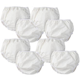 Gerber waterproof diaper cover eight-pack white; protects diapers on the go.
