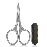 GERMANIKURE rounded safety nail scissors in case, precise for gentle trimming.