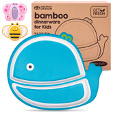 GET FRESH whale divided plate shows two compartments for easy self feeding.