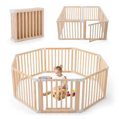Gewitt foldable wooden playpen full setup for safe indoor play