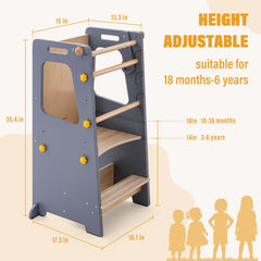 Gewitt Toddler Standing Tower whiteboard in use for drawing and learning.