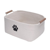 Geyecete dog toy basket in cotton rope keeps toys organized and within reach