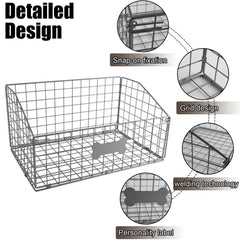 Geyecete large dog toy basket shows durable wire construction for long-lasting use.