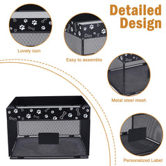 Geyecete dog toy bin wire-mesh structure is durable for daily use and play.
