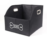 Geyecete storage bin organizer in black front view helps declutter living spaces.