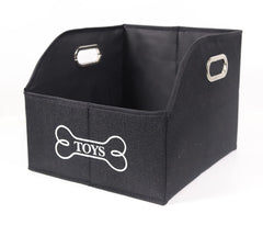 Geyecete storage bin organizer in black front view helps declutter living spaces.