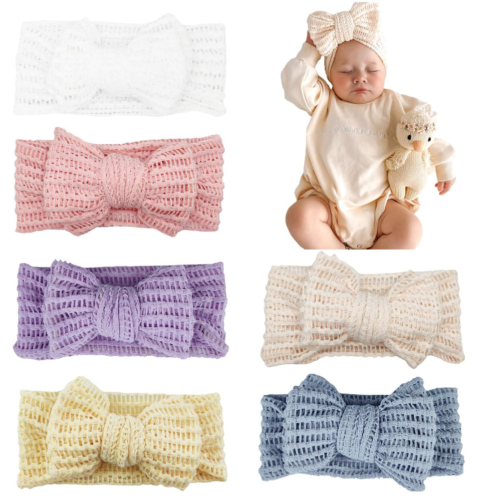 GEZISAN handmade baby headbands 6-color set for versatile outfits