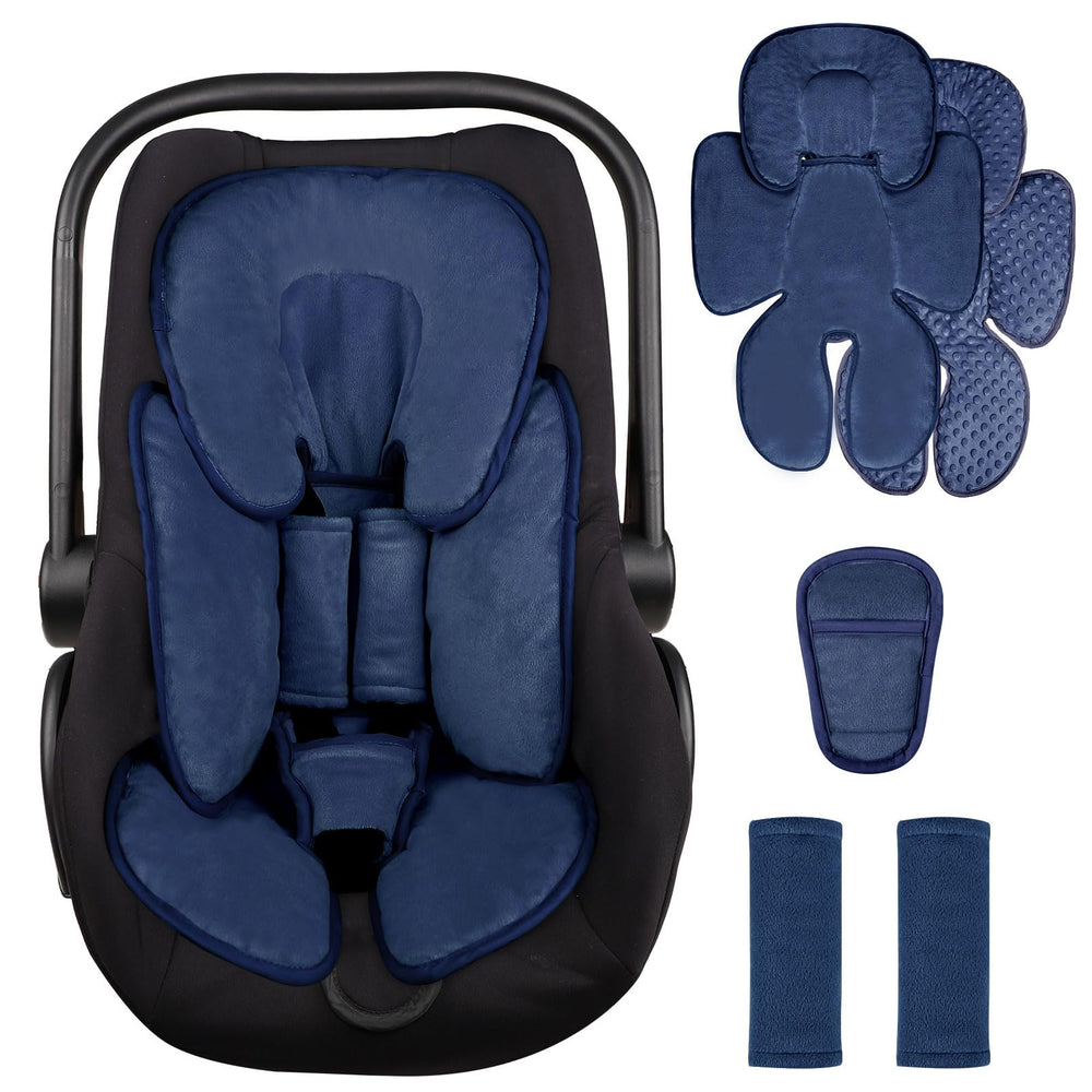 GFU 2-in-1 infant car seat insert head and body support in blue for travel comfort