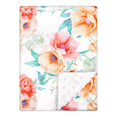 GFU Baby Blanket front view with flower pattern for cozy newborn comfort